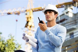 Architect with two way radio