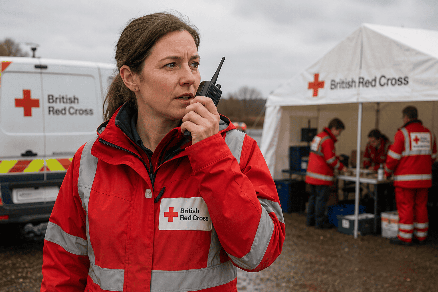 British Red Cross field aid setup British Red Cross field aid setup