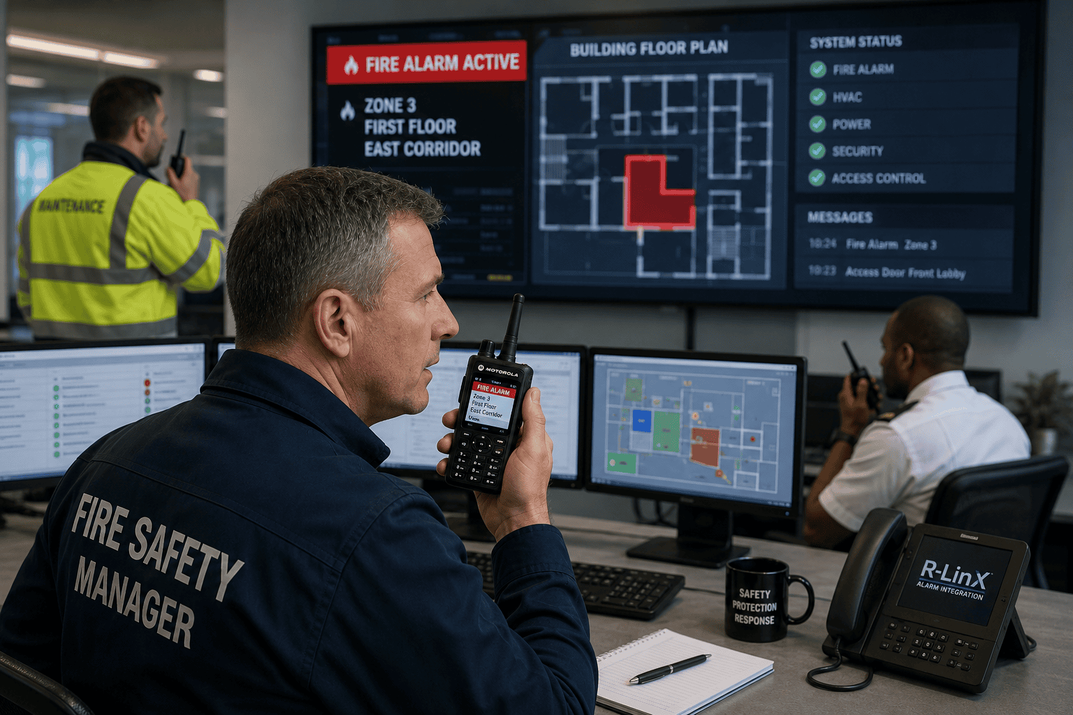 Fire safety operations in control room Fire safety operations in control room