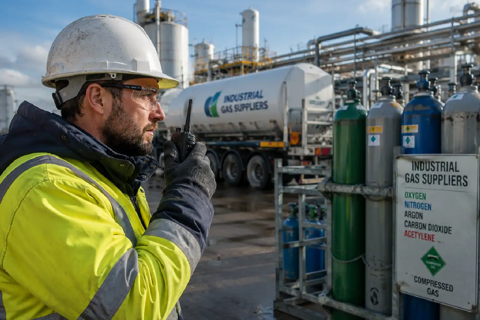 Industrial gas supply yard operations Industrial gas supply yard operations