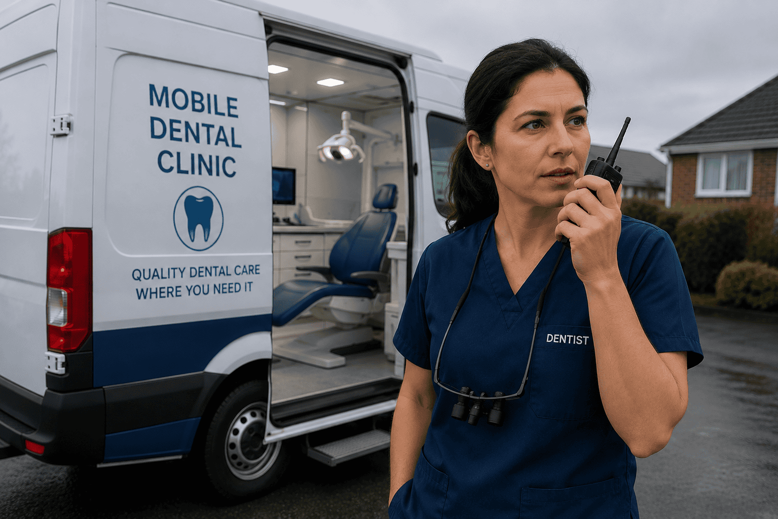 Mobile dental clinic in action Mobile dental clinic in action