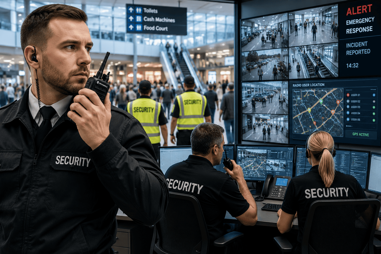 Security operations in a busy venue Security operations in a busy venue