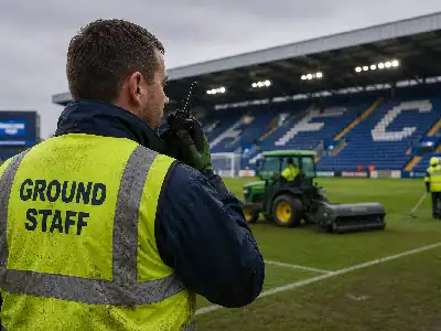 ground Ground staff maintaining the pitch