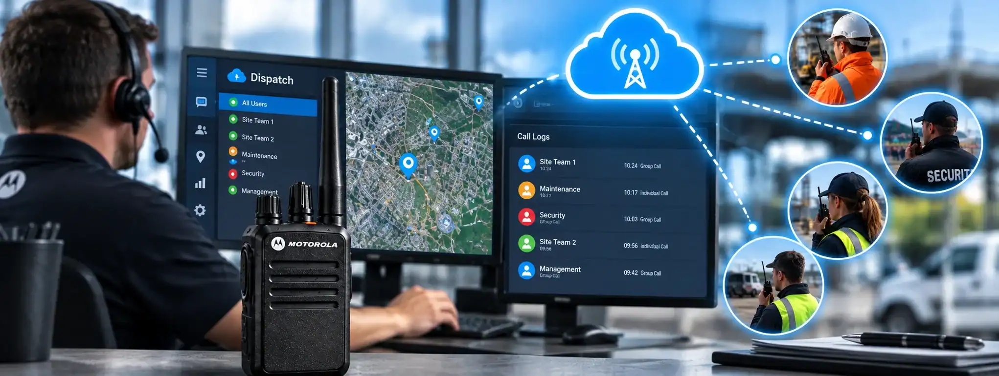DCS 2 Way Radio for Cloud Dispatch DCS 2 Way Radio with dispatch software and cloud connectivity.