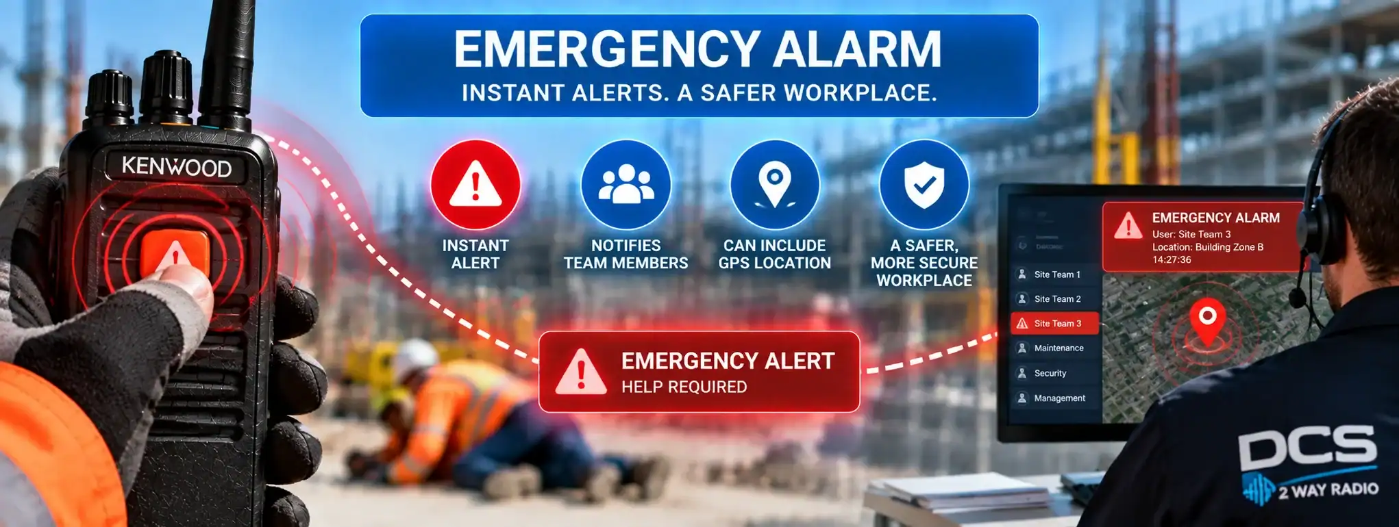 DCS 2 Way Radio for Emergency Alarms DCS 2 Way Radio used for emergency alarm alerts and safety communication.