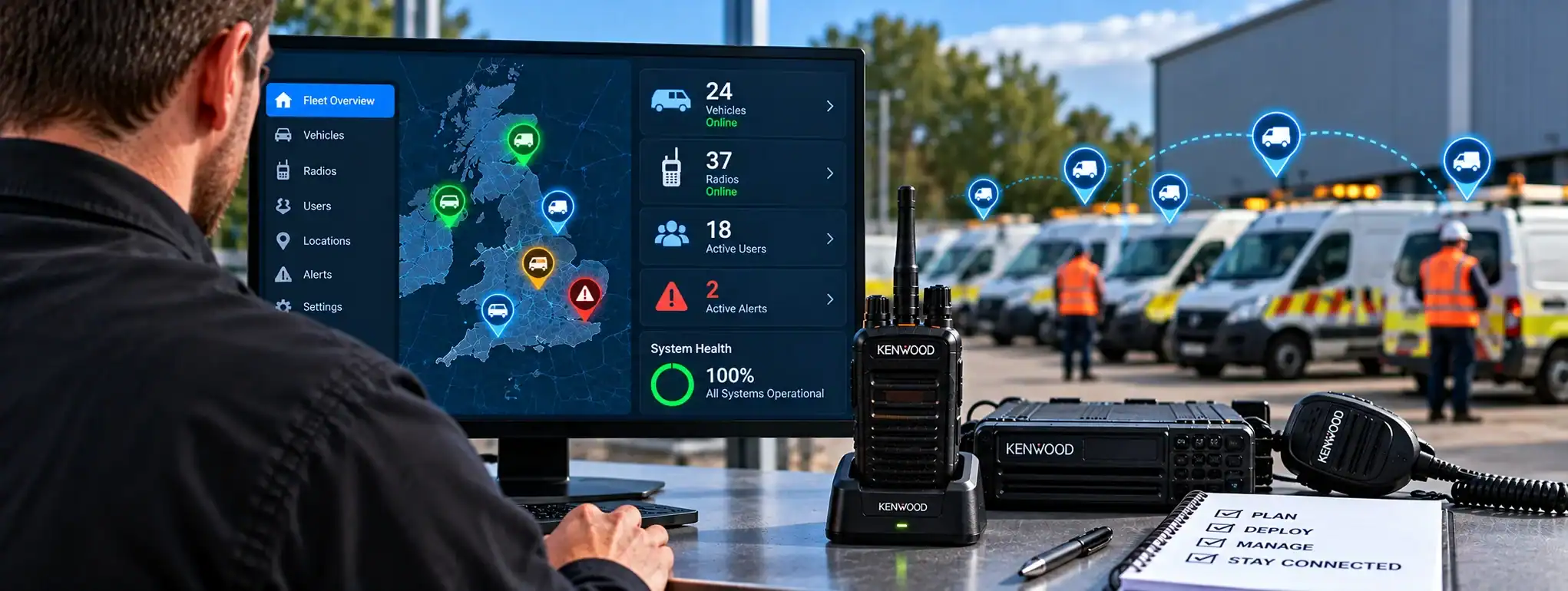 Fleet Management with DCS 2 Way Radio Fleet management using DCS 2 Way Radio and GPS tracking system.