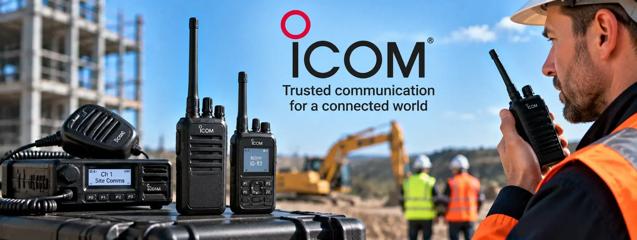 Icom Two-Way Radio for Construction Icom logo
