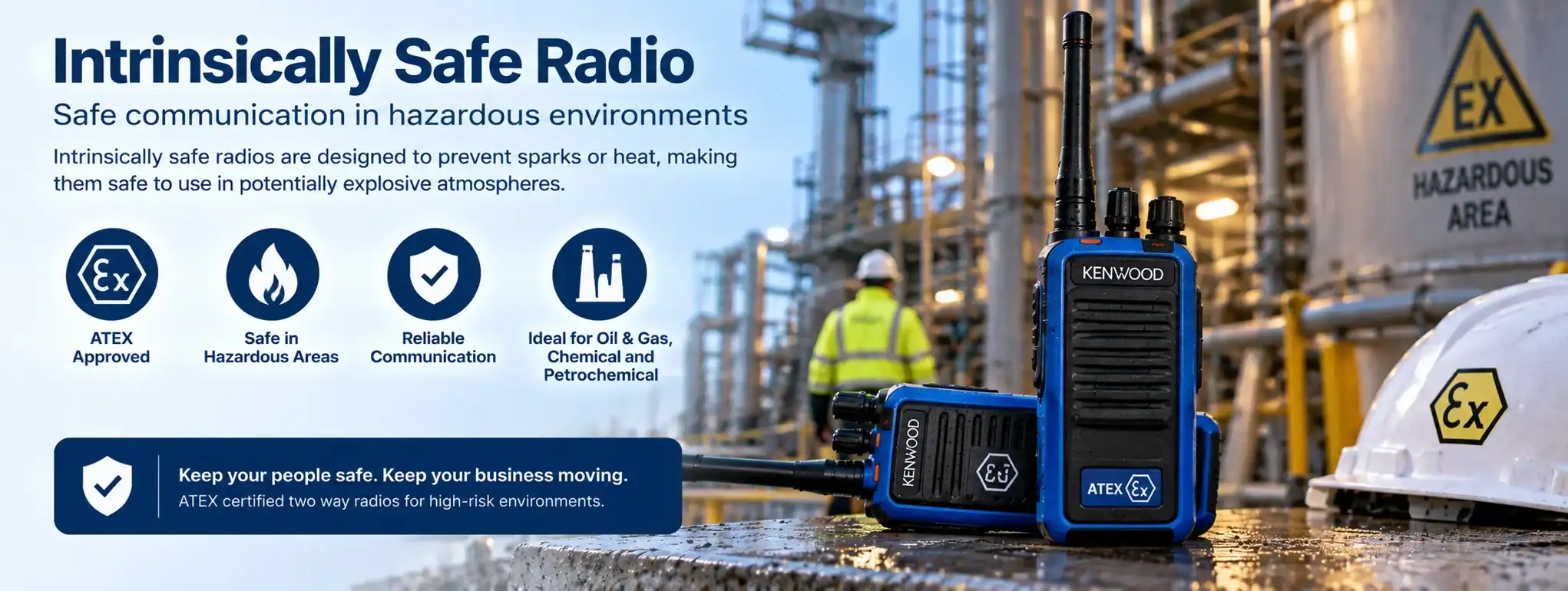 DCS 2 Way Radio for Safety Intrinsically safe DCS 2 way radio for hazardous environments.