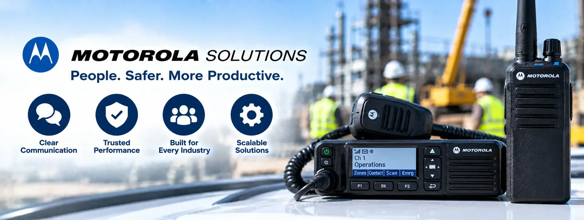 Motorola Solutions DCS 2 Way Radio Motorola DCS 2 Way Radio for reliable communication at construction sites.