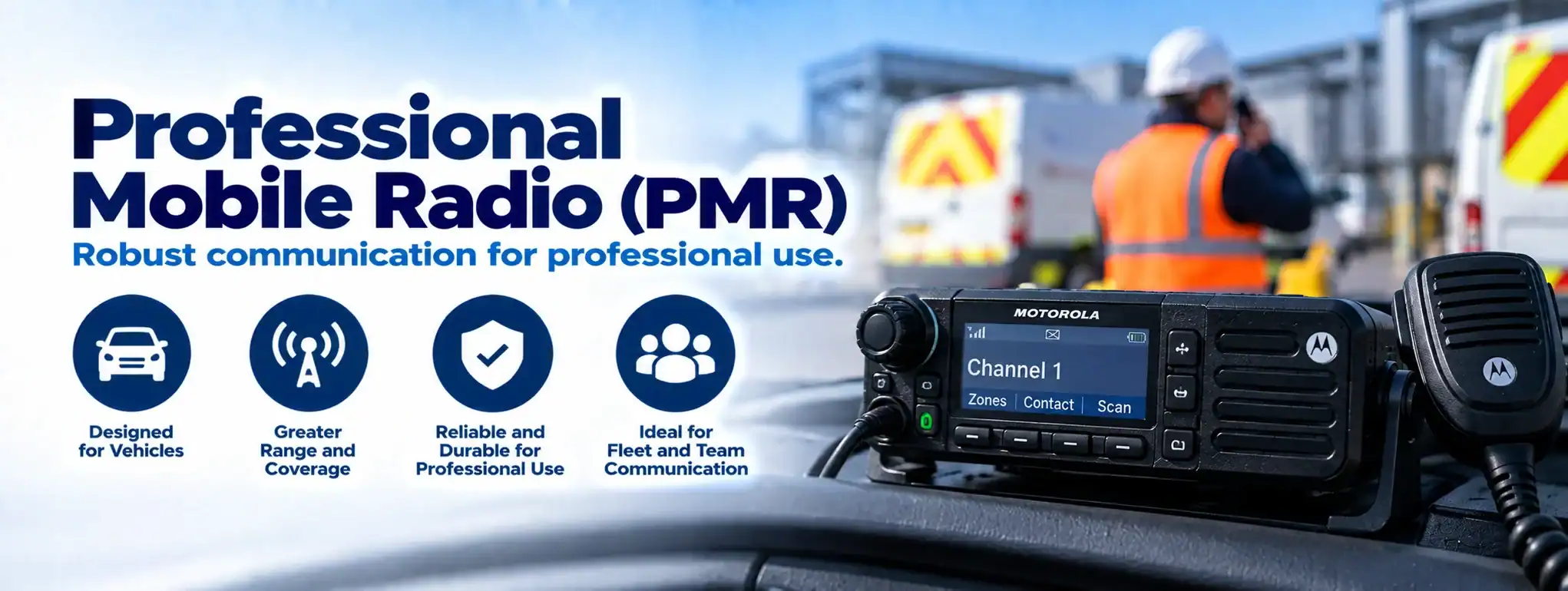 Professional Mobile Radio (PMR) Device Motorola professional mobile radio for reliable communication in industrial settings.