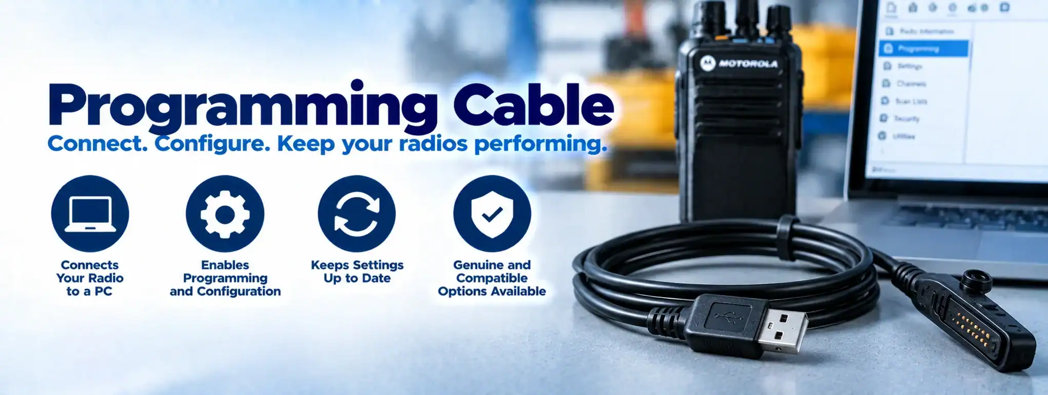 DCS 2 Way Radio Programming Cable DCS 2 Way Radio programming cable with USB connection and software interface.