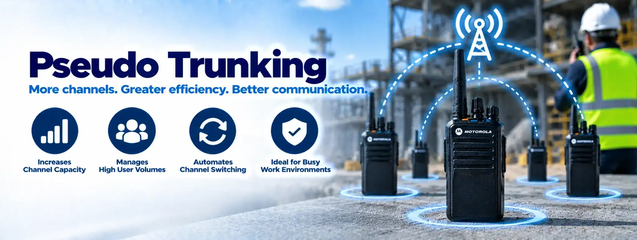 DCS 2 Way Radio for Pseudo Trunking DCS 2 Way Radio with Pseudo Trunking technology for efficient communication.