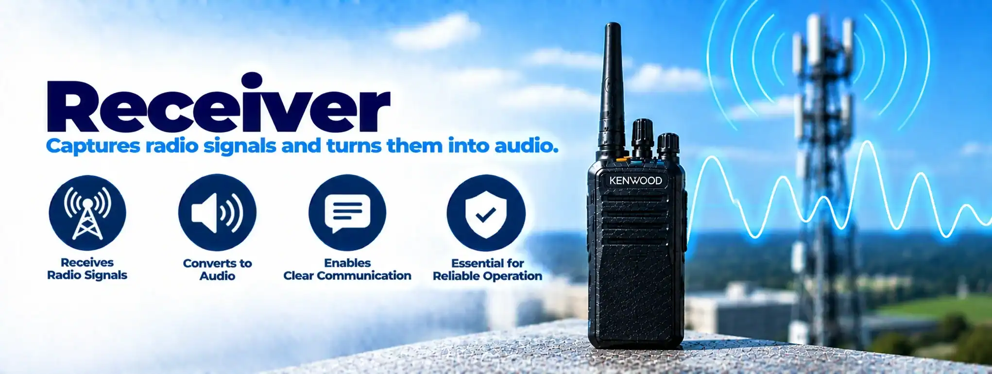 DCS 2 Way Radio Receiver for Communication DCS 2 Way Radio receiver capturing radio signals for reliable communication.