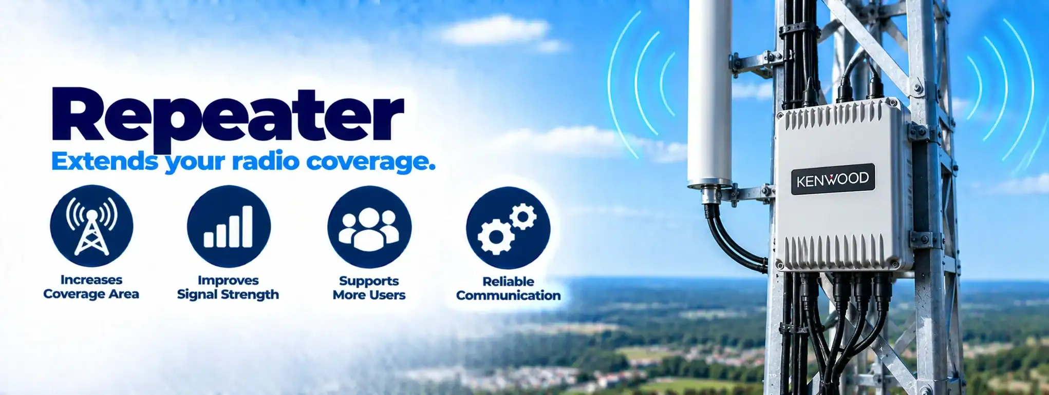 DCS 2 Way Radio Repeater for Coverage DCS 2 Way Radio Repeater extending radio coverage and signal strength.