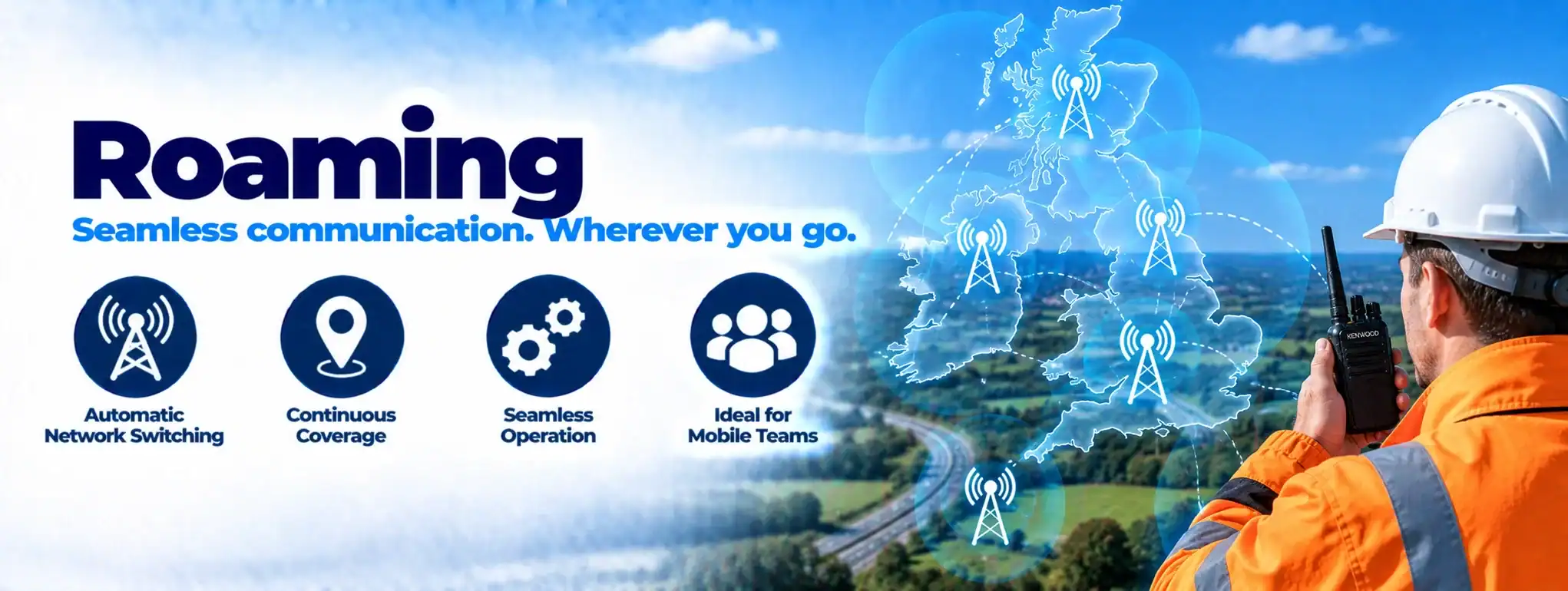 DCS 2 Way Radio for Roaming Person using DCS 2 Way Radio with roaming communication features.