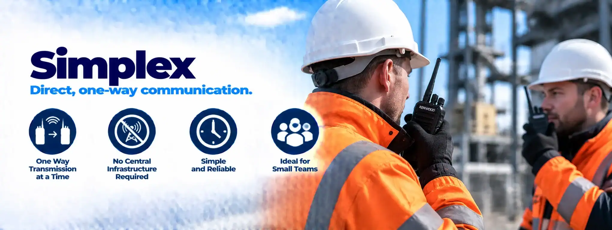 DCS 2 Way Radio for Communication DCS 2 Way Radio used by workers in industrial setting.