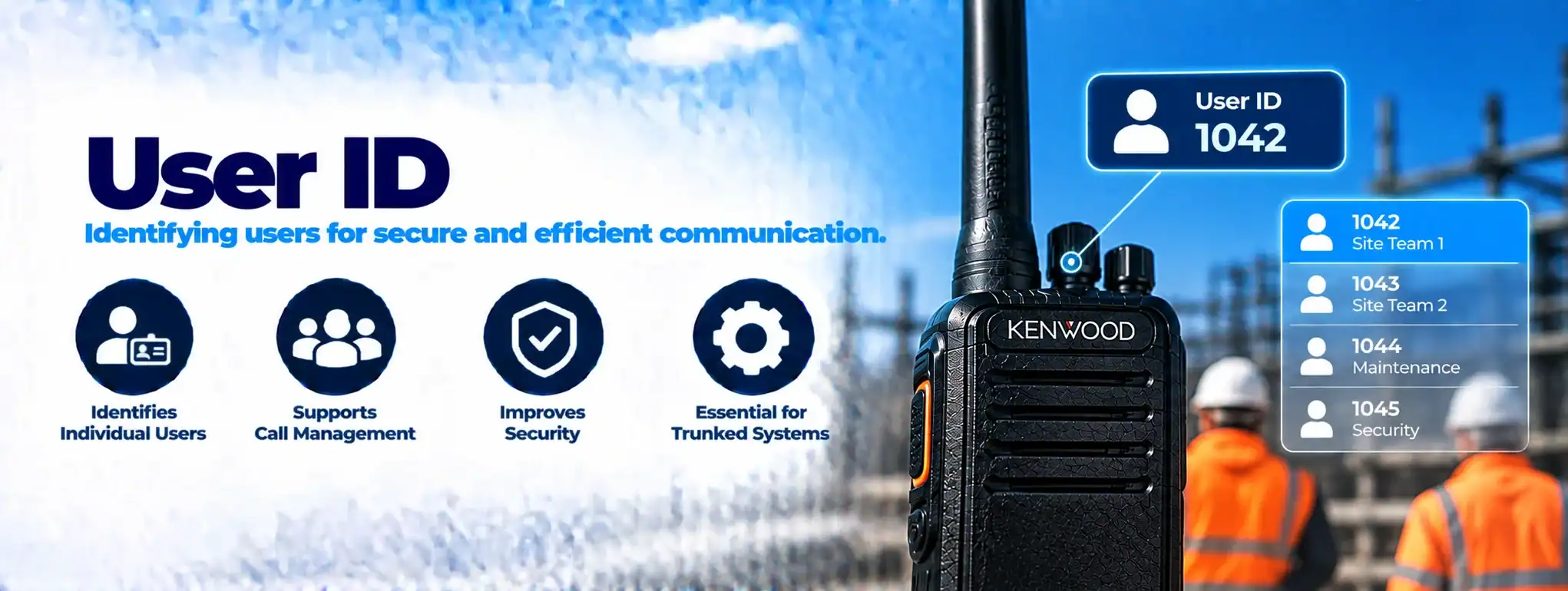DCS 2 Way Radio for User ID Security DCS 2 Way Radio with User ID features for secure communication.