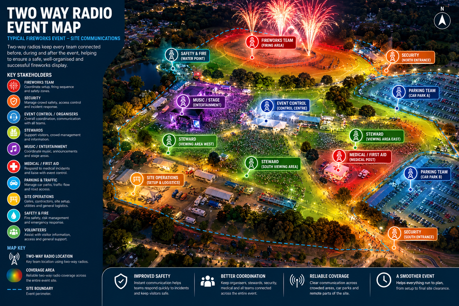 Two-Way Radio Fireworks Event Map Two-Way Radio Fireworks Event Map